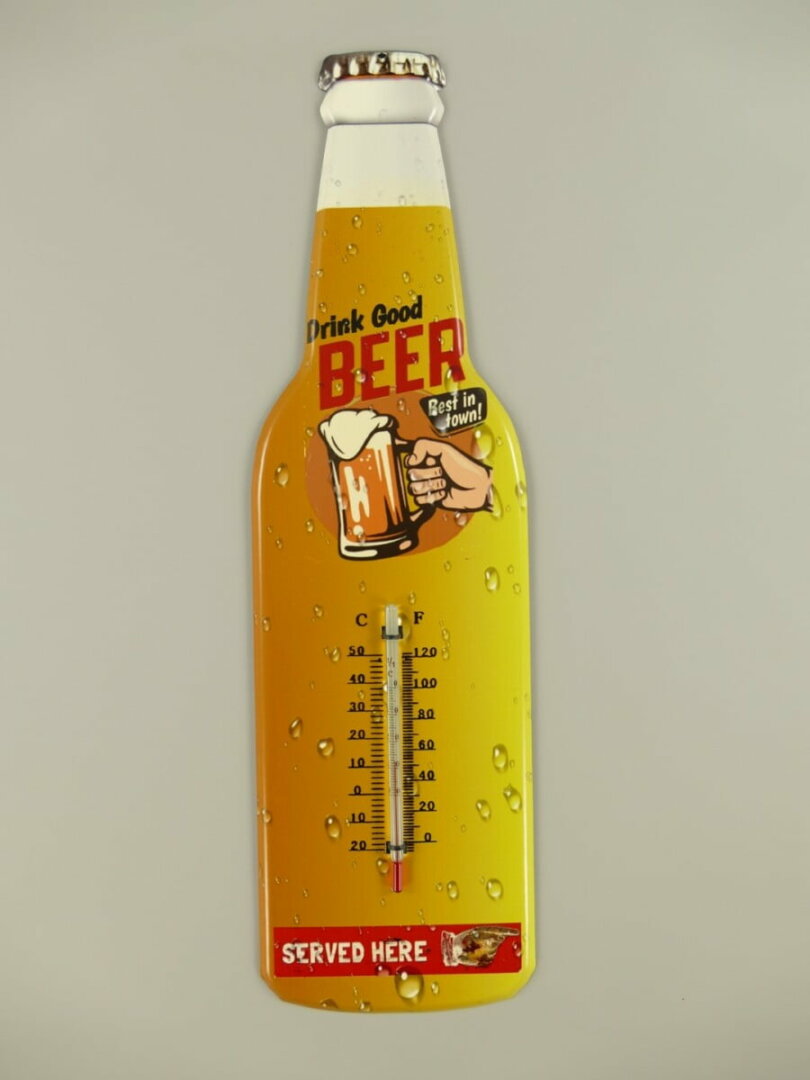 Gehoorzaam jas Ambassadeur Thermometer Drink Good Beer - Adelheid Antiek